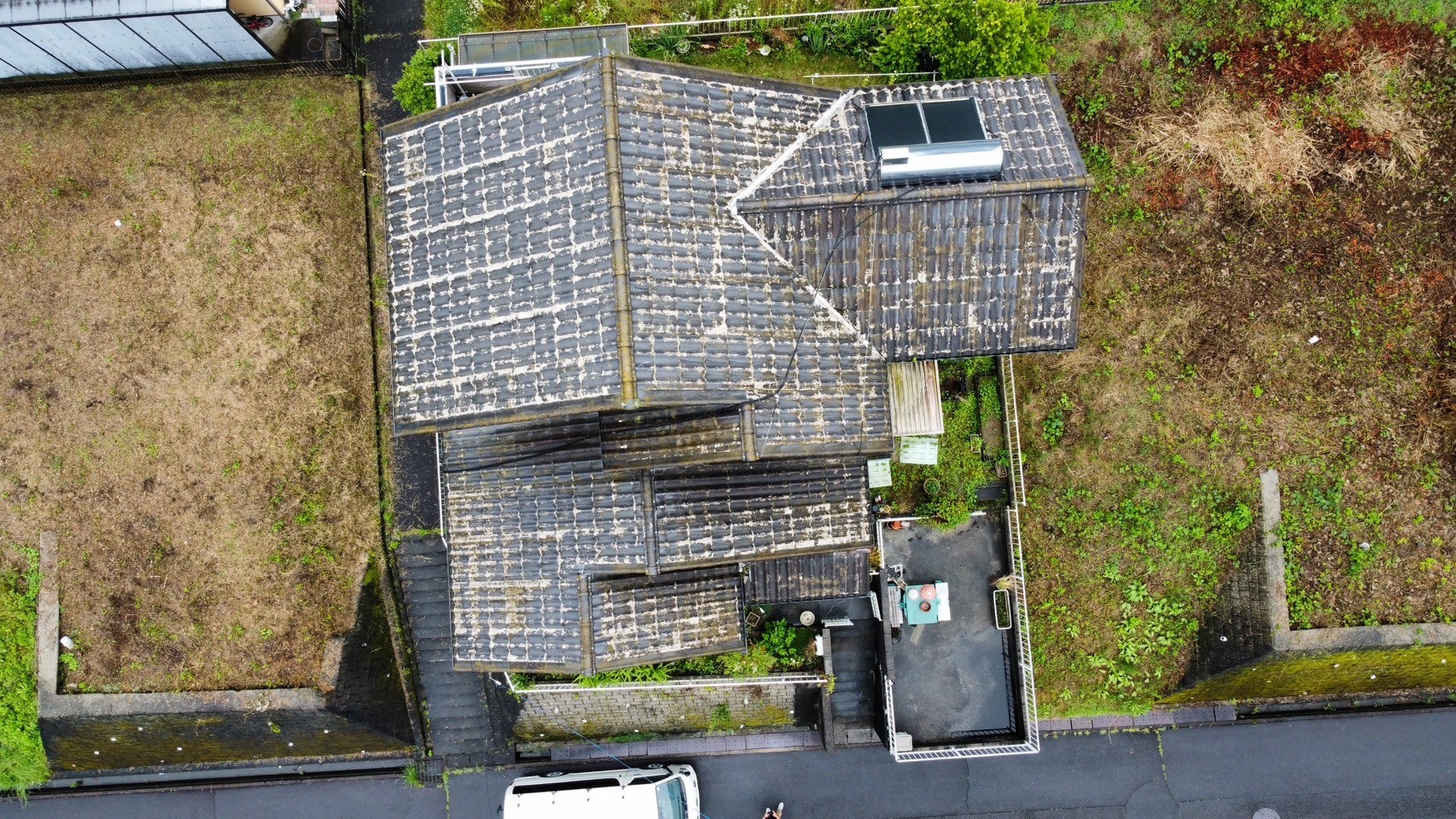 かわらUの家の空撮